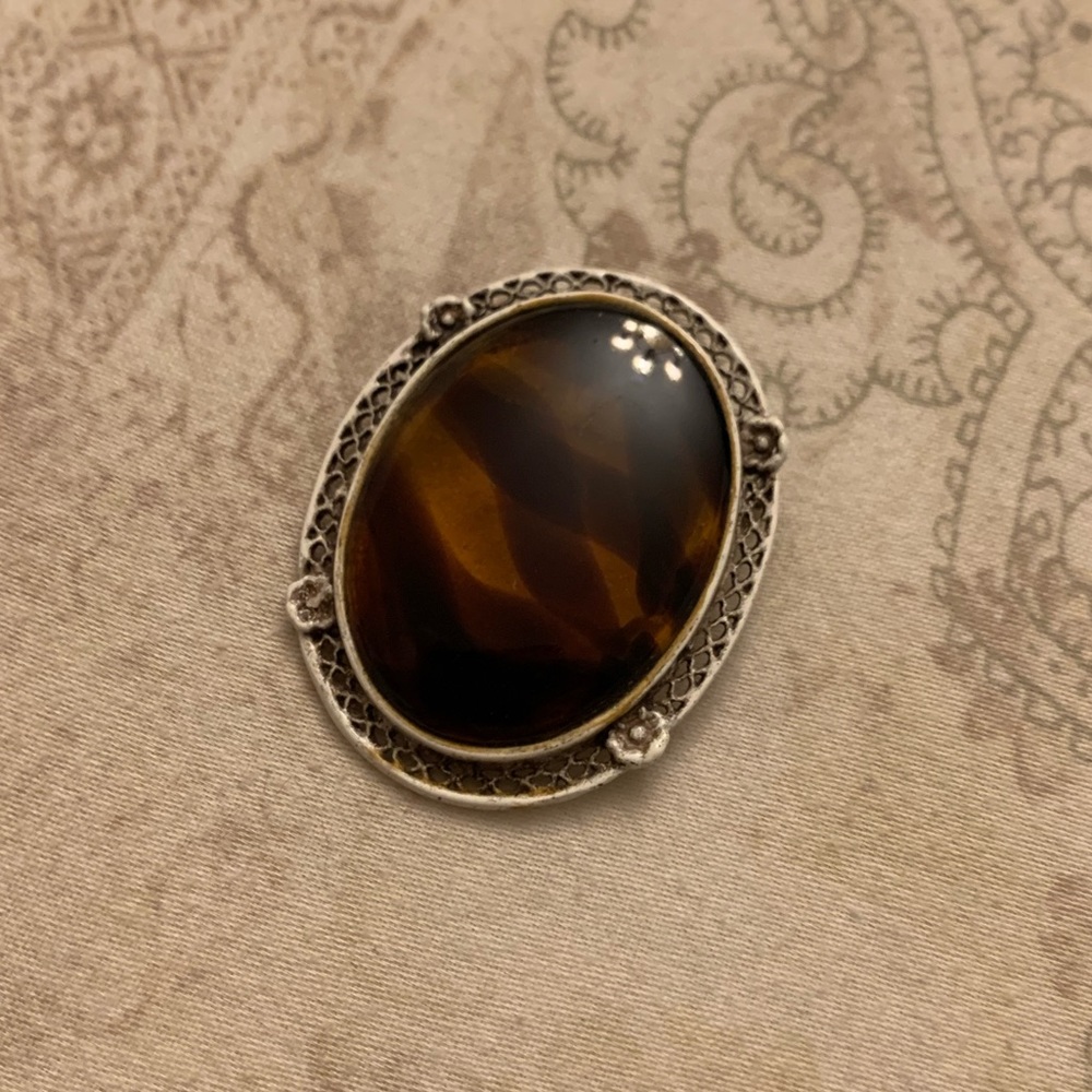 Vintage Faux Tortoise Brooch - Picture 1 of 3